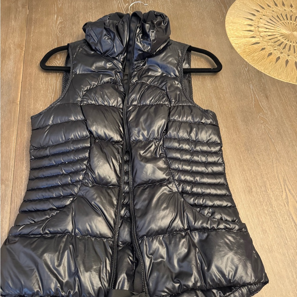 Black Puffer Vest with Hood